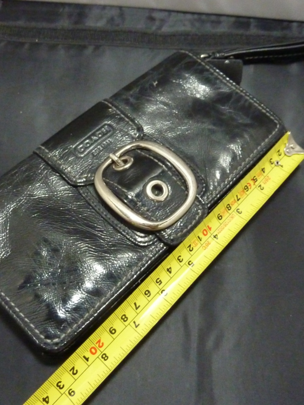 Vintage Black Coach Soho Wallet  Large Buckle